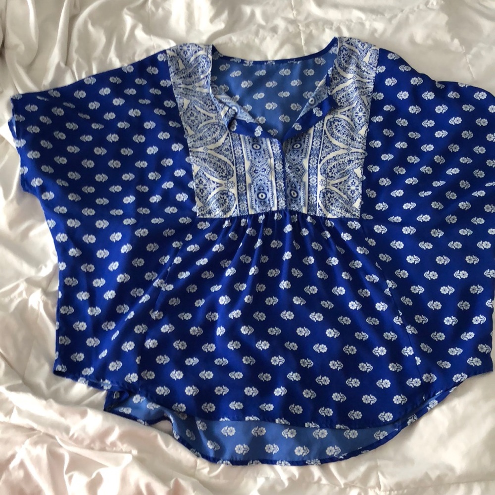 Gorgeous bright blue blouse